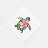 Zee Turtle navy floral Servet (Hoek)