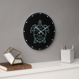 Zee Turtle Neon Large Clock Grote Klok
