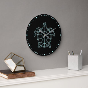 Zee Turtle Neon Large Clock Grote Klok