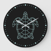 Zee Turtle Neon Large Clock Grote Klok (Voorkant)