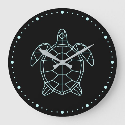 Zee Turtle Neon Large Clock Grote Klok (Voorkant)