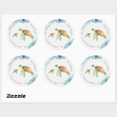 Zee Turtle | Ocean Baby shower Favor Ronde Sticker (Vel)