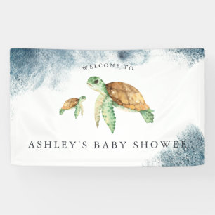 Zee Turtle Ocean Baby shower Welcome Banner