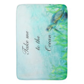 Zee Turtle Ocean Beach Art Elegant Tropical Chic Badmat (Voorkant Verticaal)