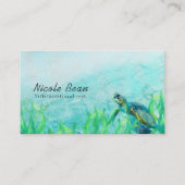 Zee Turtle Ocean Beach Art Elegant Tropical Chic Visitekaartje (Voorkant)