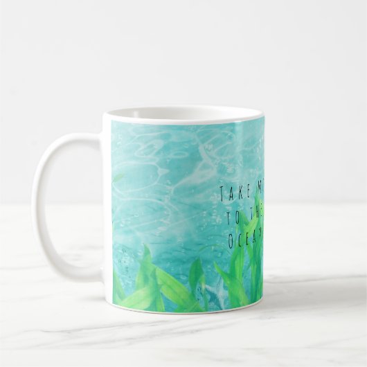 Zee Turtle Ocean Beach Art Elegant Tropical Custom Koffiemok (Links)