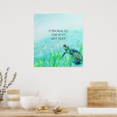 Zee Turtle Ocean Beach Art Tropical Party Banner Poster (Keuken)