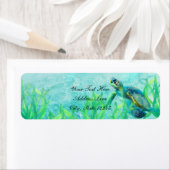 Zee Turtle Ocean Beach Art Weddenschap Etiket (Insitu)