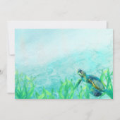 Zee Turtle Ocean Beach Art Wedding Invitations Kaart (Achterkant)