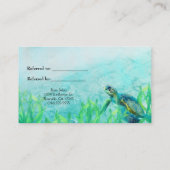 Zee Turtle Ocean Beach Elegant Verwijs een vriend Aanbevelingskaartje (Achterkant)