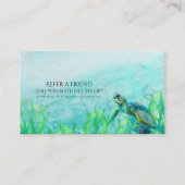 Zee Turtle Ocean Beach Elegant Verwijs een vriend Aanbevelingskaartje (Voorkant)