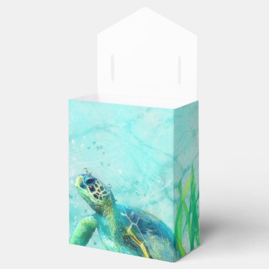 Zee Turtle Ocean Beach Tropische aangepaste gunst Bedankdoosjes (Geopend)