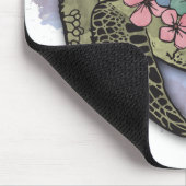 Zee Turtle Ocean Flowers Typografie Langzame beweg Muismat (Hoek)