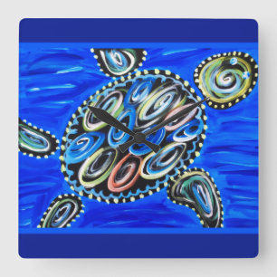 Zee Turtle Ocean Marine Life Summer House Vierkante Klok