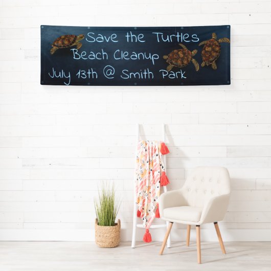 Zee Turtle Ocean op maat Spandoek (Insitu)