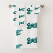 Zee Turtle Ocean Pattern Art Bad Handdoek (Insitu)