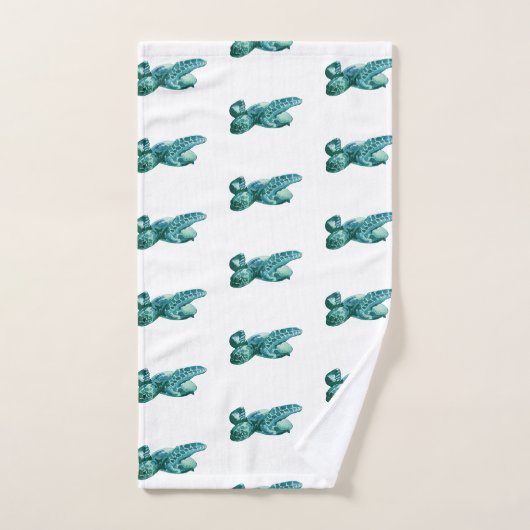 Zee Turtle Ocean Pattern Art Bad Handdoek (Handdoek)