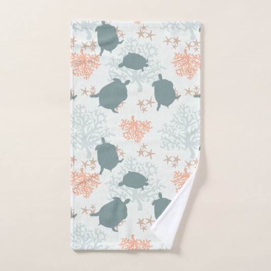 Zee Turtle Ocean Pattern Art Bad Handdoek (Handdoek)