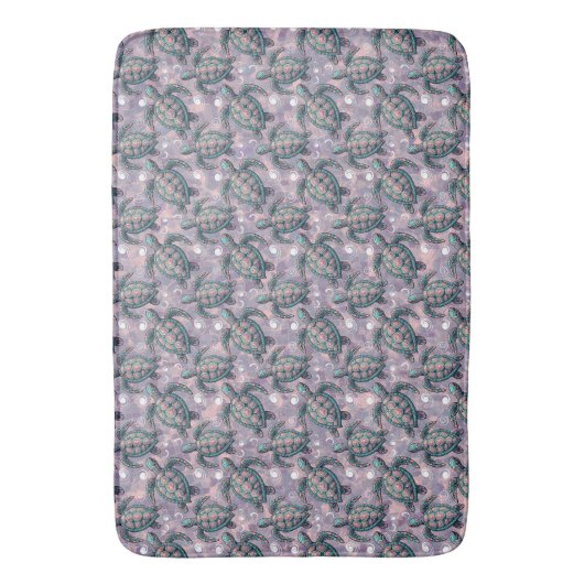 Zee Turtle Ocean Pattern Badmat (Voorkant Verticaal)