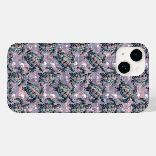 Zee Turtle Ocean Pattern Case-Mate iPhone Case (Achterkant (horizontaal))
