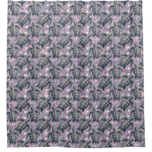 Zee Turtle Ocean Pattern Douchegordijn (Voorkant)