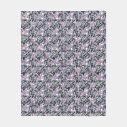 Zee Turtle Ocean Pattern Fleece Deken (Voorkant)