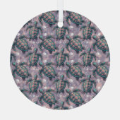 Zee Turtle Ocean Pattern Glas Ornament (Achterkant)