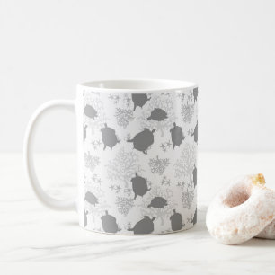 Zee Turtle Ocean Pattern Grijze Kunst Koffiemok