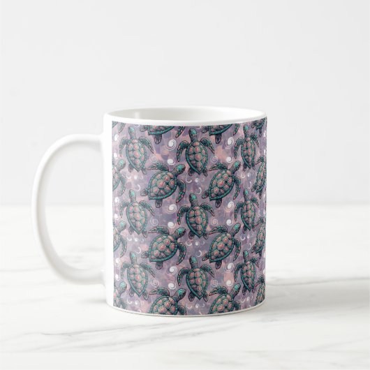 Zee Turtle Ocean Pattern Koffiemok (Links)