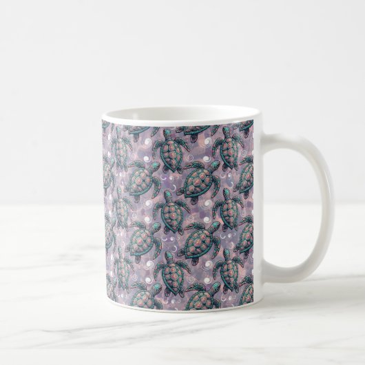 Zee Turtle Ocean Pattern Koffiemok (Rechts)