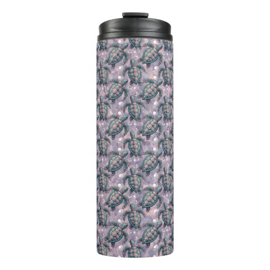 Zee Turtle Ocean Pattern Thermosbeker (Voorkant)