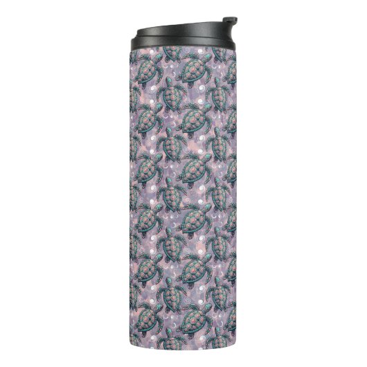 Zee Turtle Ocean Pattern Thermosbeker (Gedraaid links)