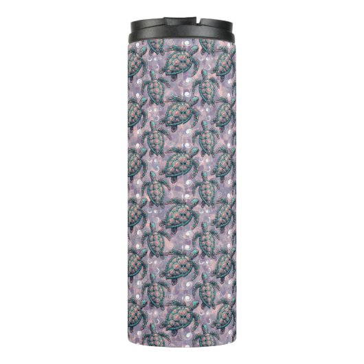 Zee Turtle Ocean Pattern Thermosbeker (Achterkant)