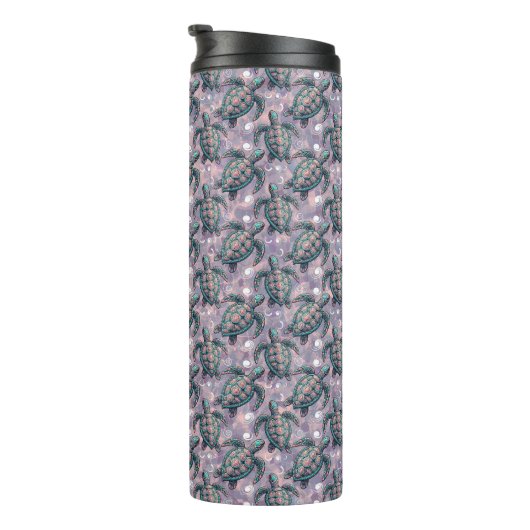 Zee Turtle Ocean Pattern Thermosbeker (Geroteerd rechts)