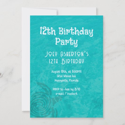 Zee Turtle Ocean Thmed Surprise Party Kaart (Voorkant)