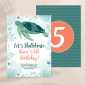 Zee Turtle Ocean Verjaardagsfeest Kaart