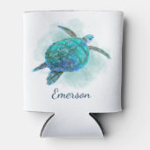 Zee Turtle Ocean Waterverf Personalized Blikjeskoeler (Voorkant)