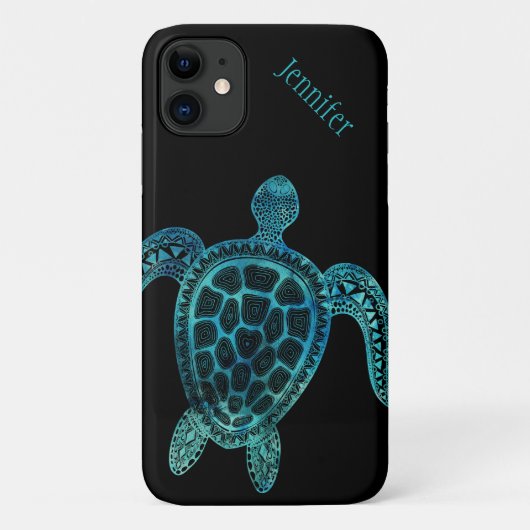 Zee Turtle on Black Case-Mate iPhone Case (Achterkant)