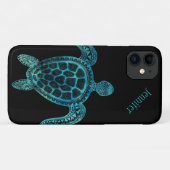 Zee Turtle on Black Case-Mate iPhone Case (Achterkant (horizontaal))