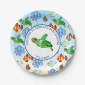 Zee Turtle Onder het Zee Theme Baby shower Papieren Bordje (Voorkant)
