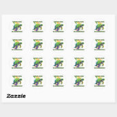 ZEE TURTLE OP DE DAG VAN EEN ZOMER RONDE STICKER (Vel)