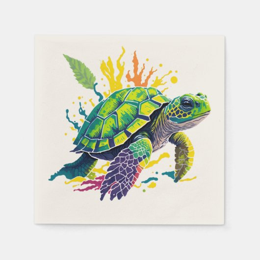 ZEE TURTLE OP DE DAG VAN EEN ZOMER SERVET (Voorkant)