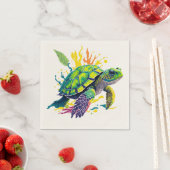 ZEE TURTLE OP DE DAG VAN EEN ZOMER SERVET (Insitu)