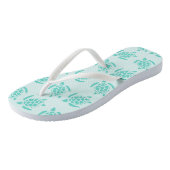 Zee Turtle op Ocean Blue nautische bruiloft Teenslippers (Schuin)