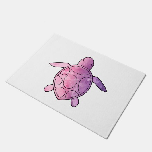 Zee Turtle paarse waterverf Deurmat (Schuin)