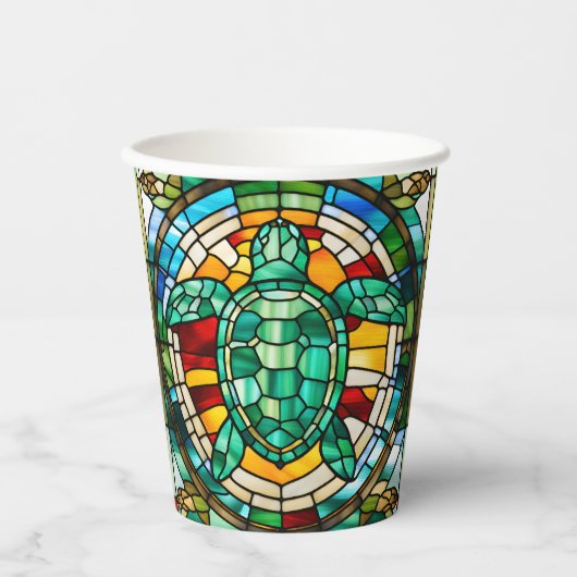 Zee Turtle Papieren Bekers (Voorkant)