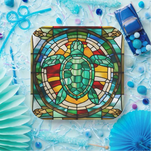 Zee Turtle Papieren Bordje (Feest)