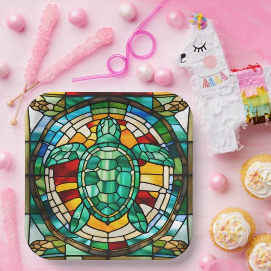 Zee Turtle Papieren Bordje (Feest)
