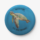 Zee Turtle Papieren Bordje (Voorkant)