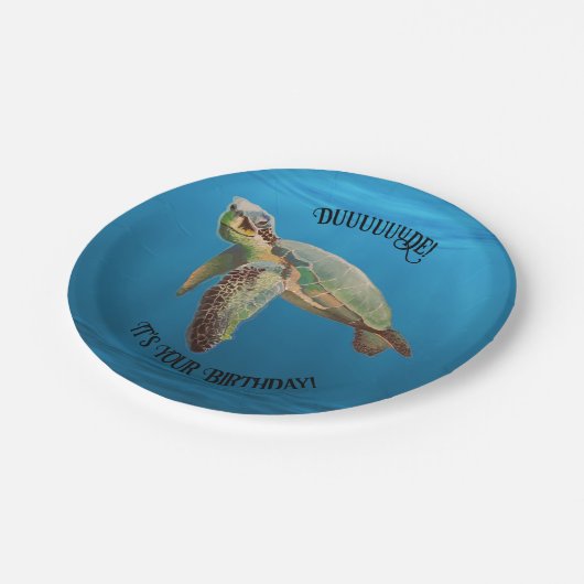 Zee Turtle Papieren Bordje (Gekanteld)